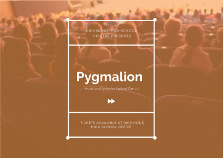 Designvorlage Pygmalion performance Announcement für Card