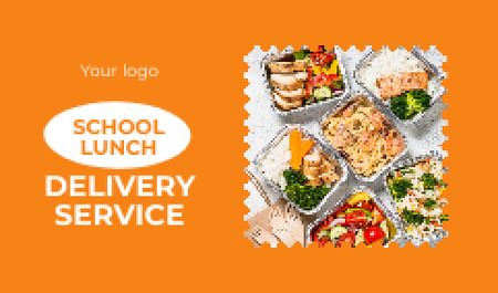 Platilla de diseño School Food Ad Business card