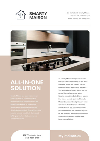 Smart Home Review with Modern Kitchen Newsletter Design Template