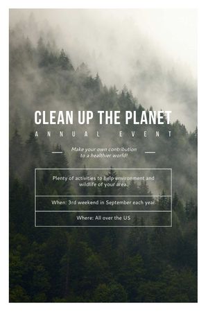 Designvorlage Ecological Event Announcement Foggy Forest View für Tumblr