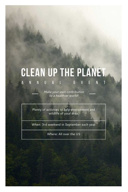 Ecological Event Announcement Foggy Forest View Tumblr Modelo de Design
