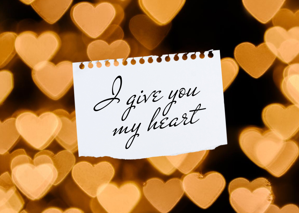 Cute Love Phrase with Colorful Hearts Card Tasarım Şablonu