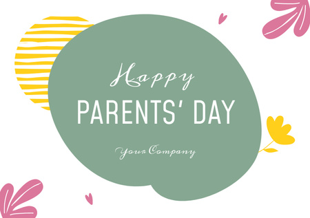 Ontwerpsjabloon van Postcard A5 van Happy Parents' Day Simple