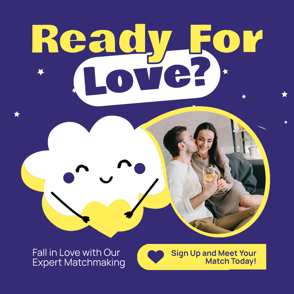 Sign Up to Matchmaking Service Instagram ADデザインテンプレート