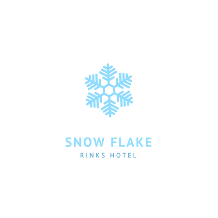 Designvorlage Hotel-Emblem mit blauer Schneeflocke für Logo