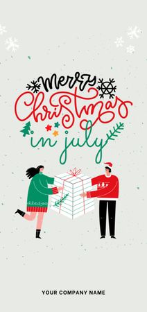 Happy Couple Celebrating Christmas in July Flyer DIN Large Design Template
