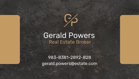 Platilla de diseño Real Estate Agent Services Ad with Dark Stone Texture Business Card US