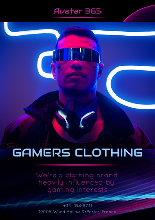 Gaming Merch Sale Offer Poster Modelo de Design