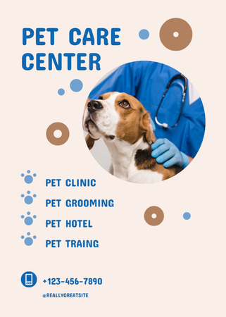 Pet Care Center Promotion Postcard 5x7in Vertical Design Template
