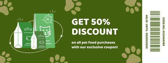 Designvorlage Half-Price on Pet Food für Coupon