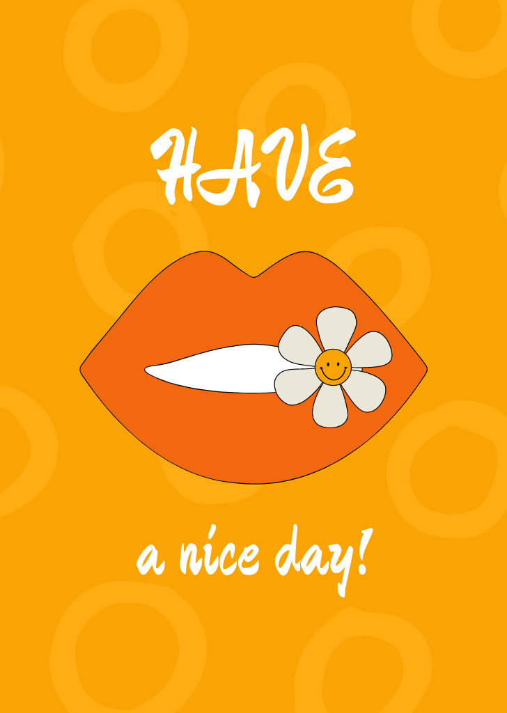 Nice Day Wishes Postcard A6 Vertical Design Template