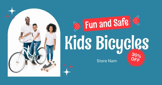 Template di design Fun and Safe Kids' Bicycles Facebook AD