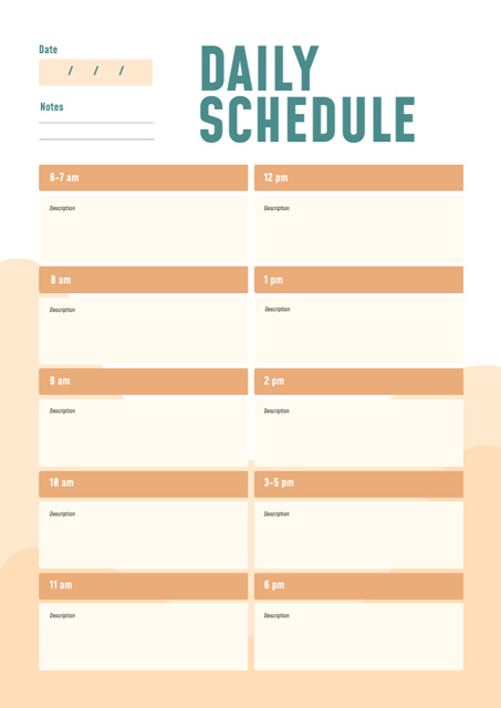 24 Hour Daily Schedule Schedule Plannerデザインテンプレート