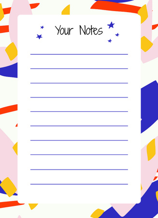 Personal Planner On Colorful Pattern Notepad 4x5.5in Design Template