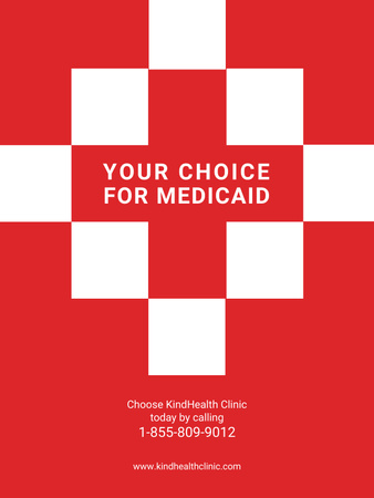 Clinic Ad with Red Cross Poster US Design Template