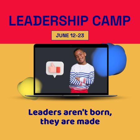 Leadership Camp Announcement For Kids Animated Post Design Template