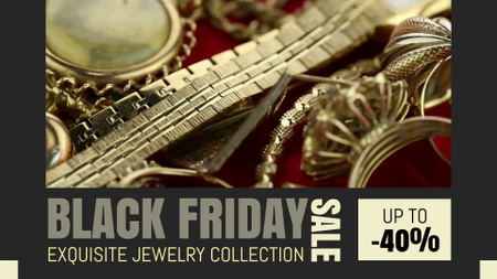Designvorlage Black Friday-Verkauf der Golden Jewelry Collection für Full HD video