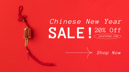 Template di design annuncio di vendita cinese di capodanno FB event cover