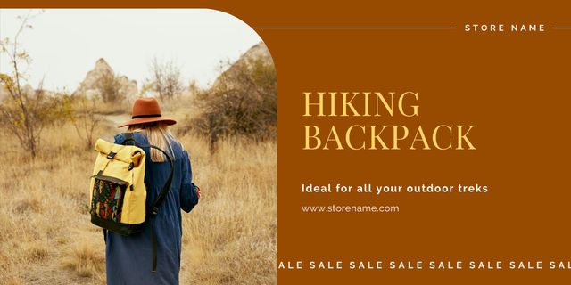 Hiking Backpacks Sale Offer Image – шаблон для дизайну