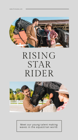 Meeting of Rising Stars of Equestrian Sports Instagram Story Šablona návrhu