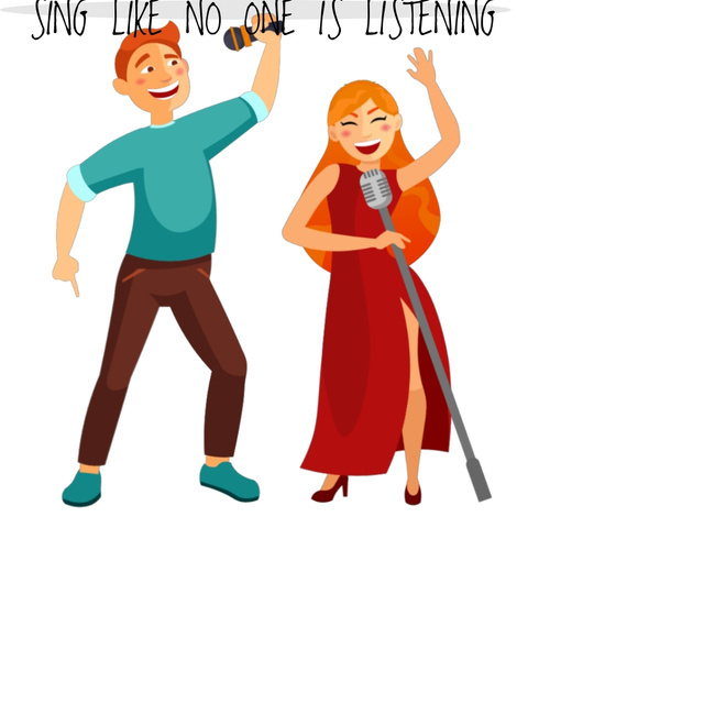 Woman and man singing on stage Animated Post Design Template