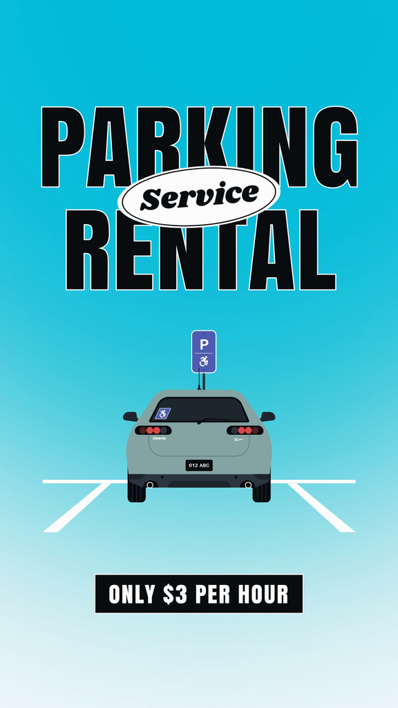 Ontwerpsjabloon van Instagram Story van Offer Prices for Renting Parking Spaces