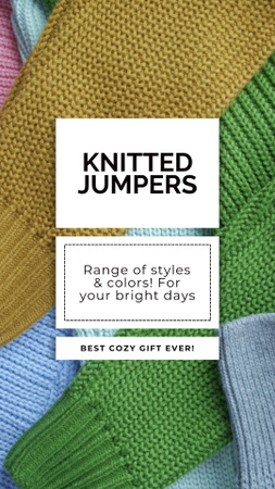 Platilla de diseño Stylish And Colorful Knitted Jumpers Offer Instagram Video Story