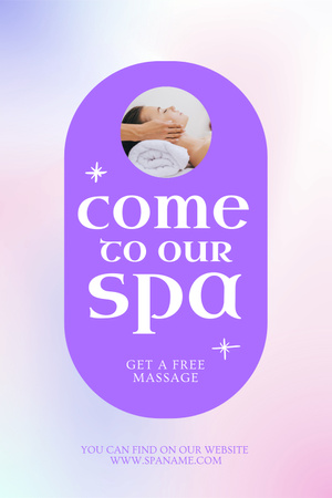 Free Massage Offer for Spa Salon Pinterest Πρότυπο σχεδίασης