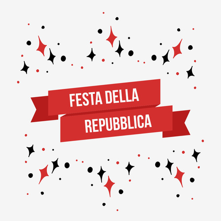 Festa Della Repubblica Greeting with Red Ribbon Instagram Design Template