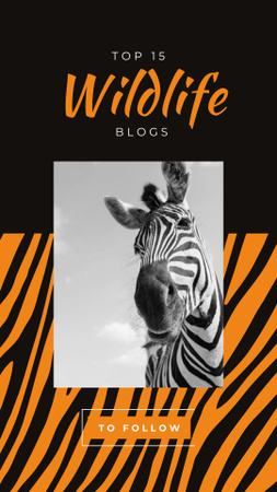 Divoké zvíře zebra Instagram Story Šablona návrhu
