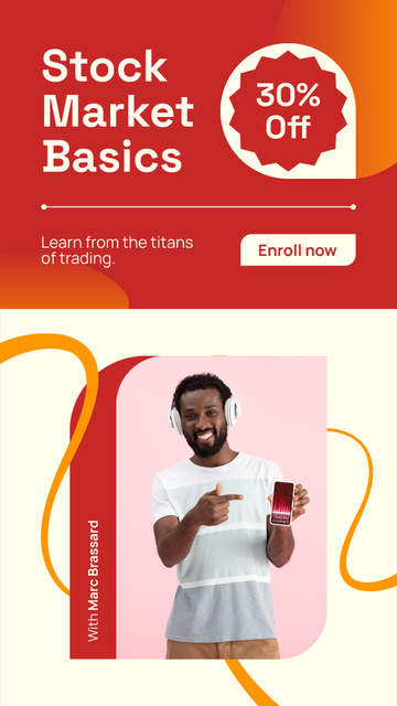 Learn Basic Discount Stock Trading Techniques Instagram Story Design Template