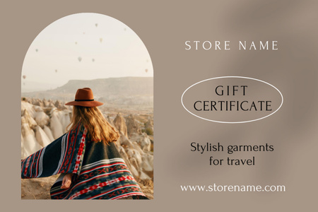 Template di design Travel Clothing Sale Offer Gift Certificate