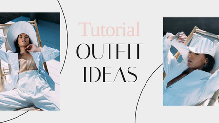 Outfit Ideas with Stylish Woman in white Youtube Thumbnail Design Template