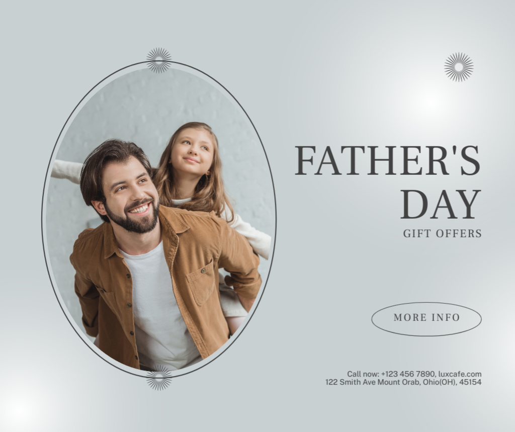 Father with his Little Daughter Facebook Design Template