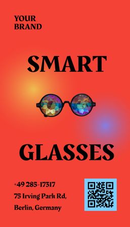 Template di design New Brand Smart Glasses Business Card US Vertical