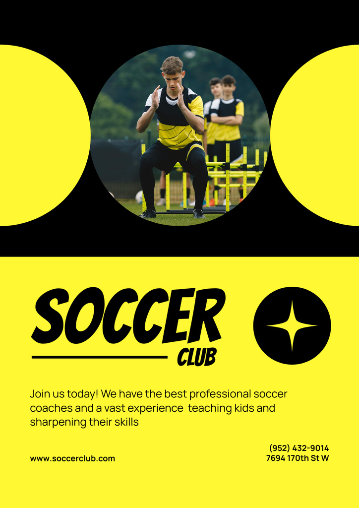 Soccer Club Invitation Poster Design Template