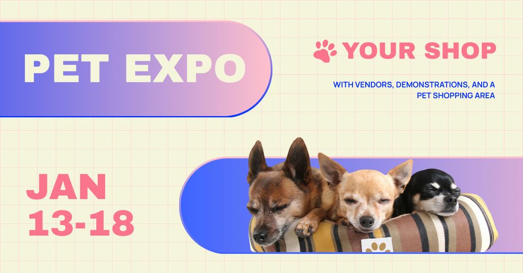 Template di design Welcome to Pet Expo Facebook AD