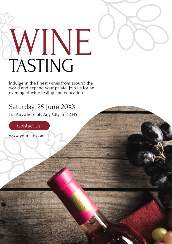 Plantilla de diseño de Elegant Wine Tasting Ad Poster 