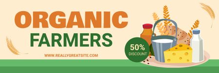 Organic Food with Discount Twitter Design Template