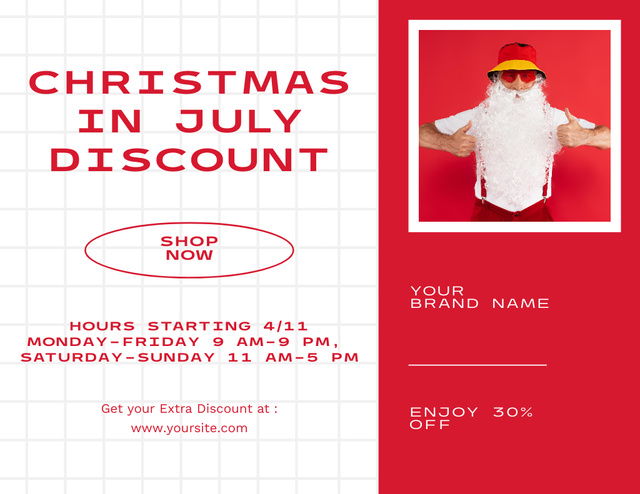 Template di design Incredible Savings with Our Christmas in July Sale Flyer 8.5x11in Horizontal
