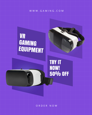 VRゲーミング機器の提供 Instagram Post Verticalデザインテンプレート