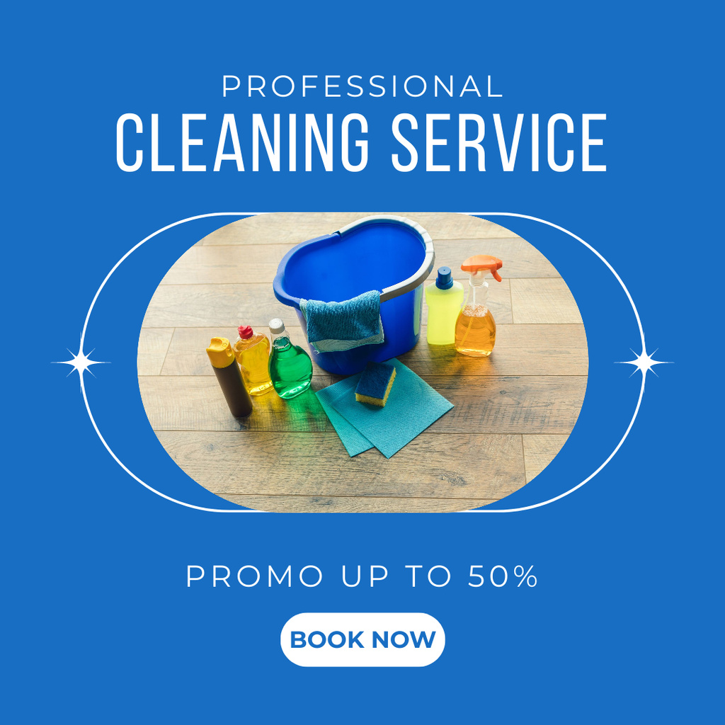 Designvorlage Experienced Cleaning Services Offer At Reduced Price für Instagram