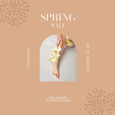 Spring Sale Best Skin Care Cosmetics Instagram Design Template