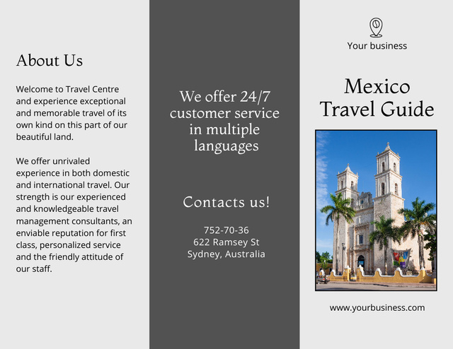 Designvorlage Tourist Guide Services in Mexico für Brochure 8.5x11in