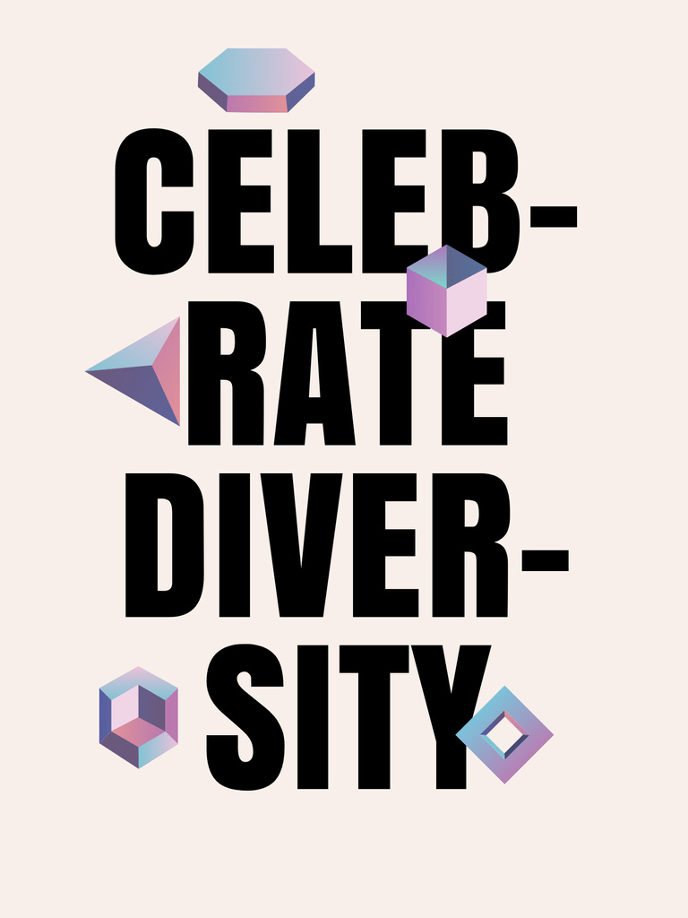 Modèle de visuel Inspiring Quote About Unity In Diversity - Poster US