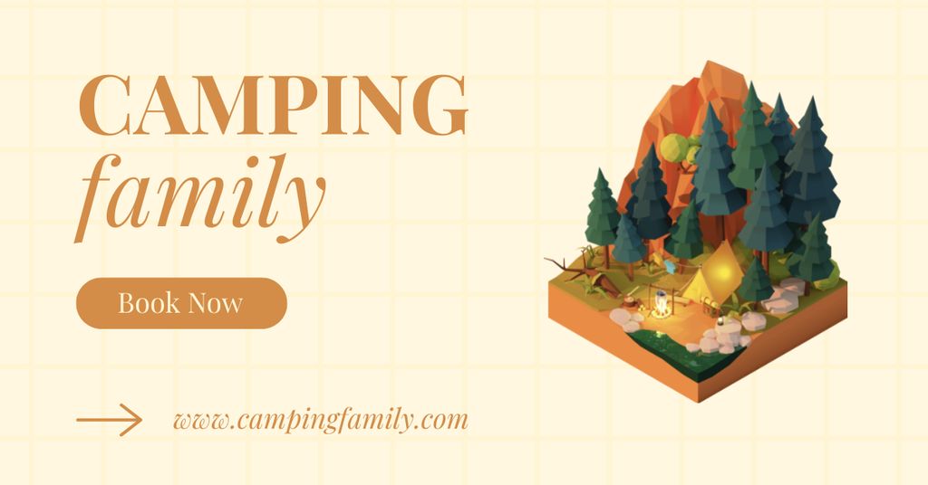 Modèle de visuel Family Camping Ad - Facebook AD