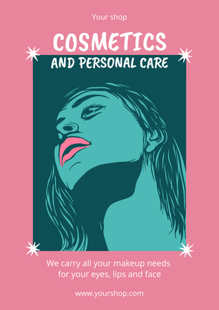 Plantilla de diseño de Beauty Ad with Creative Female Portrait Poster 