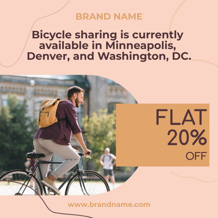 Bicycle Sharing Service Ad Instagram Design Template