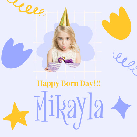 Happy Birthday Wishes for Little Girl Instagram Design Template