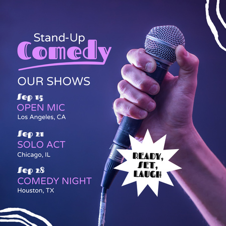 Awesome StandUp Comedy And  Various Types Of Shows Animated Post Design Template